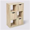 DEGHI Credenza 72x95h cm in legno effetto rovere con cassetti e vani - Magneth
