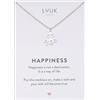 LUUK LIFESTYLE Collana con Ciondolo Polpo e Carta HAPPINESS, Argento, 50cm