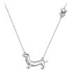 Qings Bassotto Collana Ciondolo Cane Donna Argento 925 Collana Pendente Animale Cani Gioielli Regalo per Amanti degli Animali（Argento）