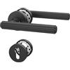 Amerdeco Maniglia per Porta Nera in Alluminio - Set PZ per Porta Blindata, Maniglia Porta Blindata Elegante