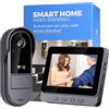 Winnes Videocitofono 1080P Video Campanello Senza Fili da Esterno con Telecamera 170°Angolo Visuale,Audio Bidirezionale,Impermeabile IP67 Spioncino Digitale con Schermo IPS 4,3'' Senza Abbonamento