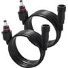 KUOQIY 2 Pezzi 2m 5.5x2.1 mm IP67 Impermeabile Cavo di Prolunga DC, 12V 24V DC Cavo Estensione Maschio a Femmina 22AWG, per Luci Solari da Giardino