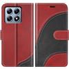 BoxTii Cover per Xiaomi 14T PRO, Custodia in PU Pelle Portafoglio, Magnetica Flip Cover a Libro con Slot per Schede per Xiaomi 14T PRO, Rosso