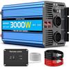 JARXIOKE Inverter Onda Pura 3000W Invertitore di Potenza 12v 220v/230v Trasformatore di Potenza Convertitore - 2 Prese AC e Porte USB e Porte di Cablaggio ad Alta Corrente per Auto Camper Barca