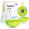 Robofun Dischetti Mestruali, 2 Pezzi (S+L) - Coppetta Mestruale Riutilizzabile in Silicone Medico 100% per Tutti i Flussi, Sicura per lo Sport e il Nuoto - Verde