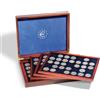 Leuchtturm 348031 Scatola per Monete VOLTERRA Quattro per 140x Monete da 2 Euro in Capsule - venatura del Legno, incl. 4 Inserti