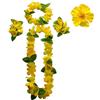 MUNSKT Set per feste hawaiane, fasce per fiori, bracciali, gonna d'erba, clip per capelli con fiori di Boemia, accessori per carnevale, feste in spiaggia, Natale, Capodanno