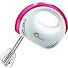LITTLE BALANCE 8856 Little Sbattitore elettrico, 5 velocità, 2 fruste e 2 ganci per impastare in acciaio inox, ultra compatto, 300 W, bianco/rosso
