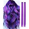 Belle G Extension colorate per capelli lunghi con clip, per evidenziare le striature dei capelli (viola chiaro, 2 pezzi)