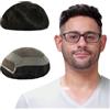 Lordhair Toupet Capelli Veri da Uomo,Protesi Capelli Uomo,100% Capelli Umani,con Pizzo Francese e Bordo Della Pelle
