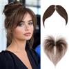 MY-LADY Remy Pony - Parrucca per capelli umani a 8 caratteri, parrucca con frangia 3D, extension naturali per donne, colore marrone moca