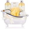 BRUBAKER Cosmetics Set bagno e doccia alla vaniglia - Set regalo 7 pezzi in vasca decorativa