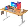 Agilestic Scrivania Regolabile in Altezza 140 X 80 Cm, Scrivania Con Sollevamento Elettrico Con Funzione Memory, Scrivania Ergonomica per Computer in Piedi E Seduto, Marrone Chiaro