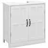 kleankin Mobile per Lavabo con Piedistallo, Mobile Sotto Lavabo con 2 Ante e Scaffale Regolabile, Mobile da Bagno con Ritaglio a Forma di U, Bianco | Aosom Italy