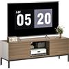 HOMCOM Mobile TV con Scomparto Foro Cavi e Ripiano Regolabile per Televisore da 60 Pollici 140x40x49,5 cm Grigio | Aosom Italy