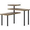HOMCOM Scaffale Cucina a 3 Livelli Girevoli Salvaspazio in Legno e Acciaio, 40x10x36.5 cm, Marrone Rustico | Aosom Italy