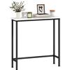 HOMCOM Tavolo Consolle da Ingresso con Piano Effetto Marmo, in Legno e Acciaio, 75x24x76 cm, Bianco e Nero | Aosom Italy