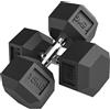 HOMCOM Set di Manubri da 2x15 kg, Set Pesi Palestra con Impugnatura Antiscivolo, Pesi Manubri, in Metallo, per Allenamento Fitness Casa e Palestra, Nero | Aosom Italy