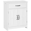 kleankin Mobile Salle de Bain, Armadio Salle de Bain in Piedi con Doppia Porta, Cassetto e Ripiano Regolabile, 60x30x75cm, Bianco | Aosom Italy