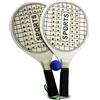 Generico Racchettoni da Spiaggia in Legno cm 39 con Pallina Racchettoni Forati in Legno Beach Tennis Pool Party Racchettoni Forati con Pallina Padel Racchette Spiaggia Coppia Racchette Padel Piscina Giardino