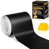Spurtar Rotolo di Nastro in Fibra di Carbonio, 7.6 x 600 cm, Adesivo in Vinile Nero Cromato 3D in Fibra di Carbonio Adesivo per Auto e Moto, Strumento 0 per Fai da Te 3 Inch x 20 Ft