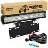 RIGIDON 8D Barra Led Fuoristrada, 20 50cm 420W Tripla Fila Barra Luce Led, Con Piastra di Supporto Nero Kit Cablaggio, Fari Luci di Lavoro Per Auto Trattore Camion SUV UTE ATV Barca 4x4 Veicoli