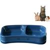 PARENCE.- Ciotola doppia 24x12x4 cm per cani di piccola taglia, gatti o roditori - Ciotola con 2 scomparti per cibo secco e acqua - Plastica leggera e resistente - Colore casuale