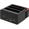 Rordigo 1 docking station per dischi rigidi all-in-1 dual-bay multifunzione, 2,5/3,5 IDE&SATA, alloggiamento in plastica nera, stazione disco rigido USB 3.0, spina EU