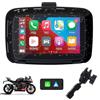 KAOLALI Schermo Carplay per Moto Senza Fili Portatile Carplay e Android Auto 5 Touchscreen Carplay IPX7 Impermeabile Autoradio Navigazione GPS Stereo per Moto con Bluetooth/Assistente Vocale