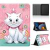 Yimctoie Tablet Cover per iPad Pro 12,9 2021/2020/2018, 6,/5,/4,/3, Generation,Cartoon Anime Carino Gatto Rosa Arco Modello Custodia Ultra Sottile e Leggera Stand Antiurto PU Flip Cover Case,Kawaii