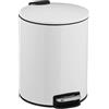 Relaxdays Pattumiera Bagno, 5 L, Cestino Cosmetici, Pedale, Chiusura Soft-Close, Cesto Interno Rimovibile, Ferro, Bianco