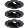 Paulmann 92111 Set di 3 faretti orientabili Rotondi 90 mm 30° GU10 Max. 3x10W 230 V Nero Lampada da Incasso-apparecchio Senza Lampadina