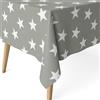 ECOMMERC3 Tovaglia natalizia antimacchia rettangolare 220x140 Polar Grigio | Per il pranzo di Natale, cotone resinato antimacchia, tatto tessuto, lavabile a freddo