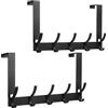 Kssvzz 2 Pezzi Appendiabiti da Porta con 5 Ganci, Alluminio Attaccapanni da Porta per Bagno, Camera da Letto-Versatile, Salvaspazio, Con Design Antiscivolo(Nero)