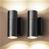 CELAVY LED Applique da Esterno Parete, Lampada da Esterno IP65 Impermeabile 3000K Bianco Caldo, Lampade Muro in Alluminio 5W, Moderno Aplique da Esterni per Corridoio 2 Pezzi, Nero