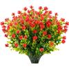 AIOR 10 Pezzi Artificiale Piante Fiori Finti Artificiali Arbusti Piante Resistenti ai Raggi UV per Interni ed Esterni, Decorazione per Casa, Ufficio, Giardino, Patio, Cortile (Rosso)