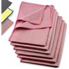 ELEXACLEAN Panno per vetri senza aloni, panno microfibra premium (6 pezzi, 60x40 cm, rosso) lavavetri panno auto per interni ed esterni