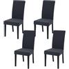 FRKOKRFA Set di 4 coprisedia elasticizzate per sala da pranzo, rimovibili e lavabili, moderne coprisedia elasticizzate per casa, hotel, banchetti, feste e matrimoni (grigio scuro)