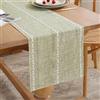 Miuyunya Runner Tavola Moderno in Lino di Cotone Salvia Verde 33 x 120 cm Runner da Tavolo Lavabile Vintage Centro Tovaglia Decorazione per Soggiorno Mobili Cucina Decorazioni Matrimonio Tavoli