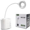 SOLMIRA Lampada da Scrivania con Portapenne, 28 LED, Batteria da 1800 mAh, Bianca, Certificato CE e RoHS