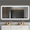 baklon Specchio da bagno con illuminazione, 150 x 70 cm, specchio da parete e interruttore touch, IP65 LED con funzione di memoria, 3 temperature di colore, orizzontale/verticale, vetro temperato HD