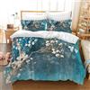 WZXGHE Copripiumino Singolo Fiori Azzurro,Morbidi E Accoglienti Set Di Biancheria Da Lettofiori Blu,Contiene 1 Copripiumino Fiori E 2 Federe (Fiori Blu., 135x200cm)