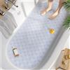 HITSLAM Tappetino Vasca Antiscivolo da Bagno Ovale, Tappetino Doccia Antiscivolo con Bolle da 88x40CM Senza BPA, Tappeto Bagno Resistente alla Muffa e Lavabile in Lavatrice, Trasparente