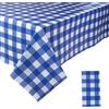 ZSYIULIA 1 tovaglia rettangolare in PVC a scacchi blu scuro, 137 x 274 cm, per feste, lavabile, tovaglia in plastica pulita, antimacchia, impermeabile, a prova di olio, per cene e feste