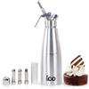 ICO 1L Sifone Panna Montata Professionale in Acciaio Inossidabile per Monta Panna Fatta in Casa, Sifone da Cucina per Dolci, Salse e Liquori Infusi, 1L