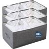 KATTAO Set Organizer Armadio XL Pieghevole 48x30x22cm - Scatole per Armadio Salvaspazio, Cassettiera o Cabina Armadio, Organizer per Vestiti, Maglioni, Scatole Trasloco, Organizzatore Armadio