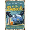 CREATCABIN Spiaggia Vintage Metallo Targa in Metallo Retro Wall Art Decor Casa Targa Poster per La Casa Bar Pub Giardino Cucina caffè Garage Decorazione 12 x 8 Pollice