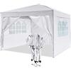 Gardenia Gazebo 3x3 Pieghevole a Fisarmonica EasyFlex con Tende Panna