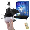 Dujuanus Ventilatori da Soffitto con Luce e Telecomando, E27 lampadario con pale LED Dimmerabile, lampadario ventola con Telecomando e Timer, 3 Velocità, Silenzioso (Black)