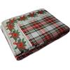 INTRECCI Tovaglia di Natale Rettangolare Tartan Scozzese con Balza Decorata, Tovaglia Natalizia Disponibile in Misure, Linea Collezione Cucina Natalizia (6/8 POSTI 140x180 cm, Wien)